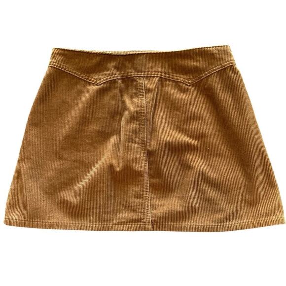 Kendall + Kylie Tan Corduroy Snap Button Front Mini Skirt Womens Size 29 - Picture 2 of 4